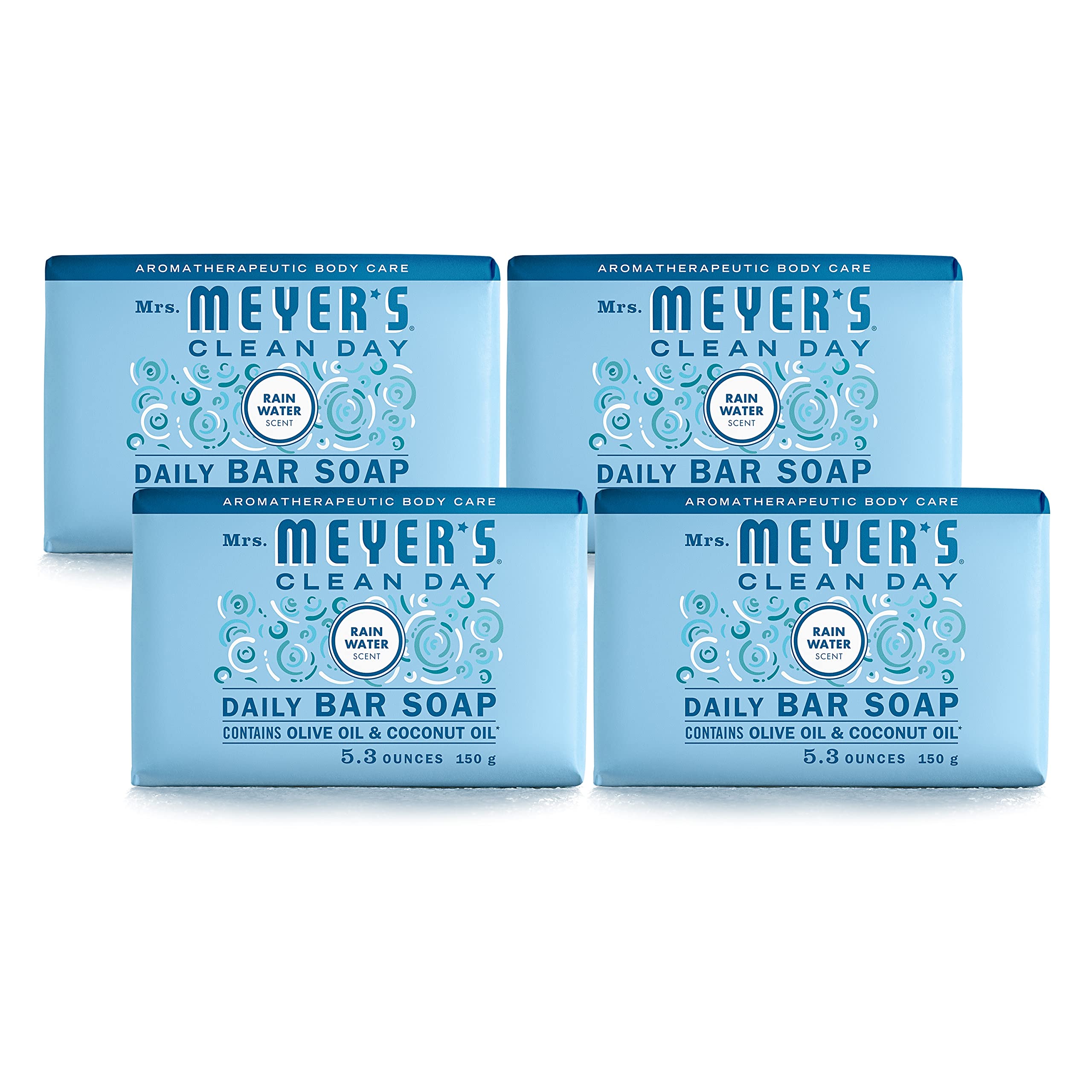 Product image of Mrs. MEYER'S Clean Day Bar Soap Rain Water Scent Made Essential Oils Use as Body Wash or Hand Soap 5.3 oz